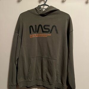 NASA space lover teens Olive Green Hoodie